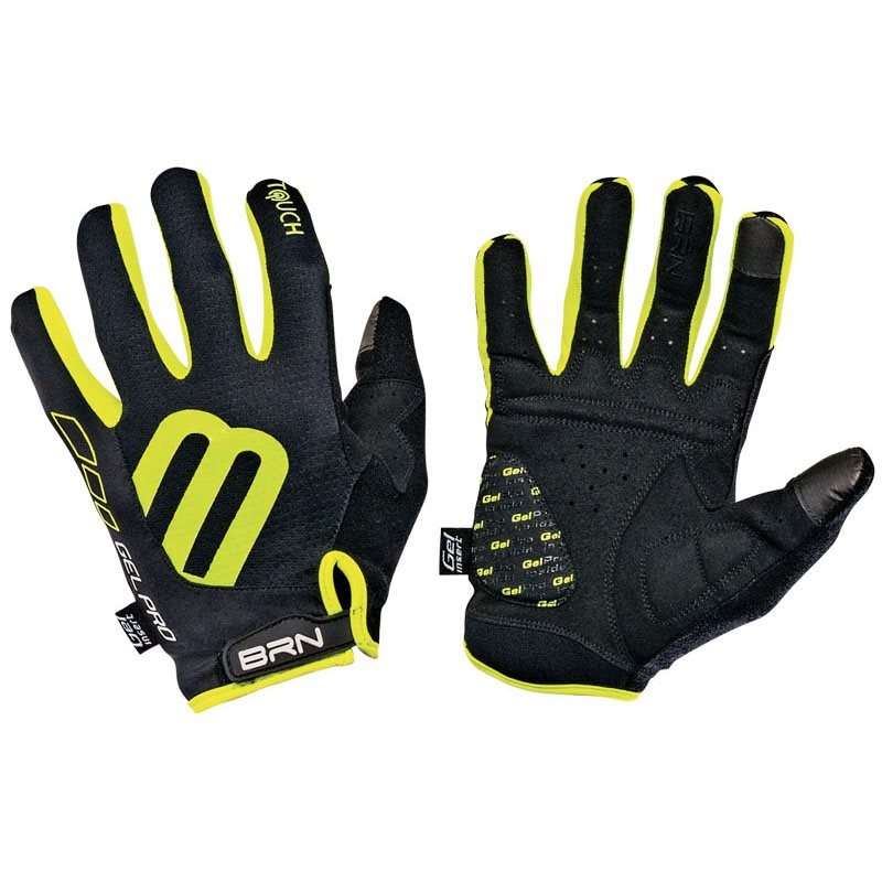 Long Finger Gloves Gel Pro Touch Black/Yellow Size M