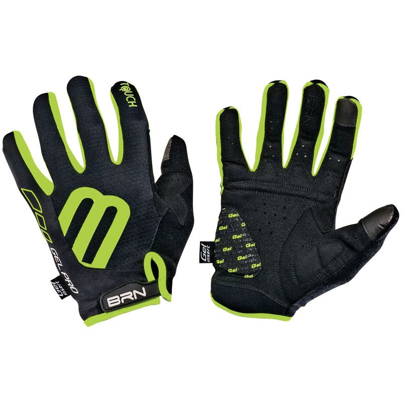 Long Finger Gloves Gel Pro Touch Black/Green Size XXL