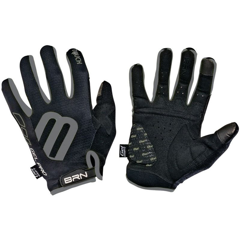Long Finger Gloves Gel Pro Touch Black/Grey Size S