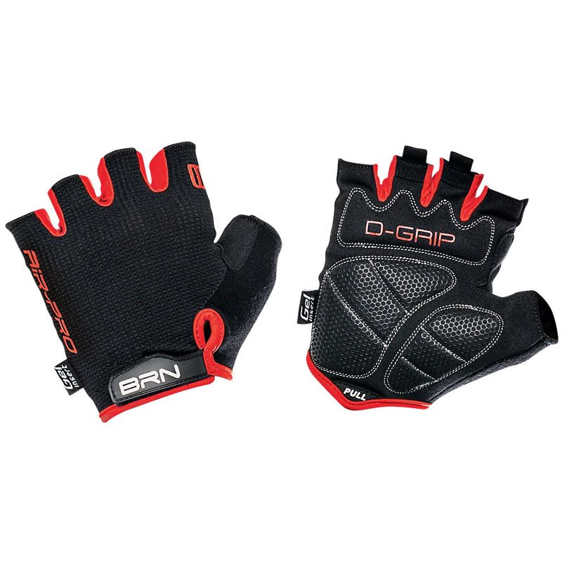Kurzfinger-Handschuhe Air Pro Schwarz/Rot Größe S