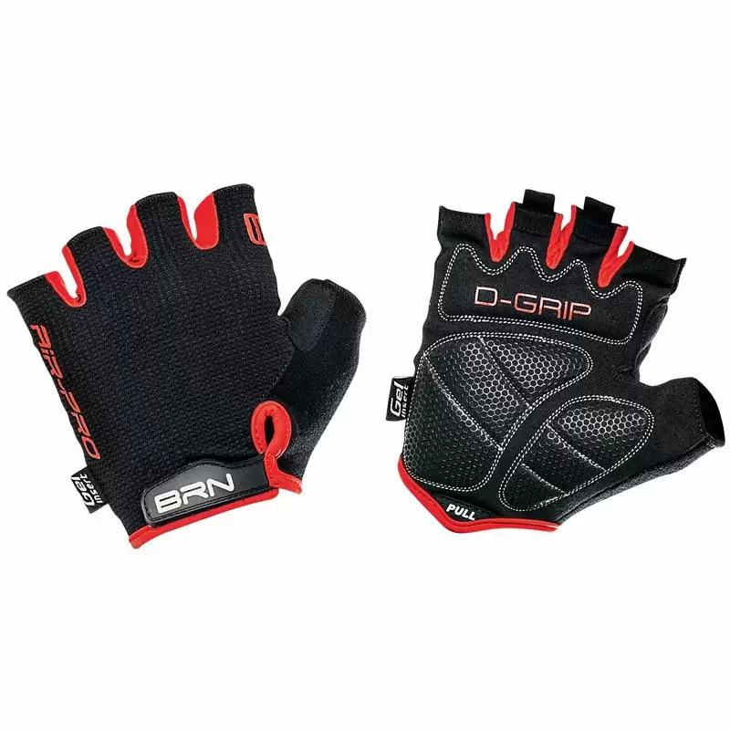Kurzfinger-Handschuhe Air Pro Schwarz/Rot Größe S - image