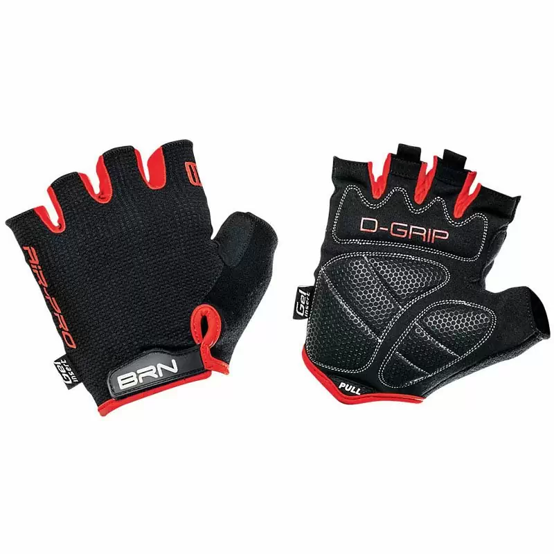 Kurzfinger-Handschuhe Air Pro Schwarz/Rot Größe M - image