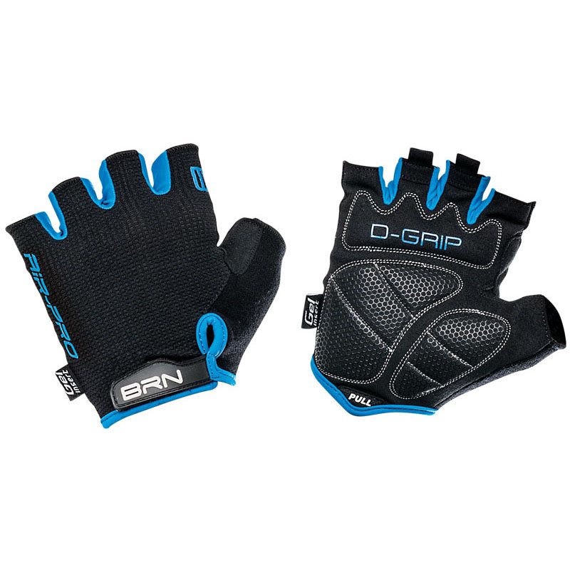 Kurzfinger-Handschuhe Air Pro Schwarz/Blau Größe L