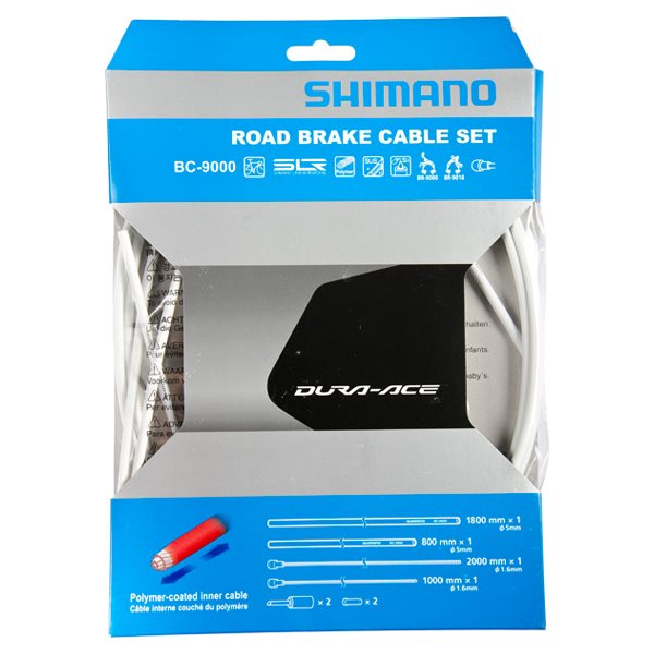 Set brake cable front + rear road Dura ace white