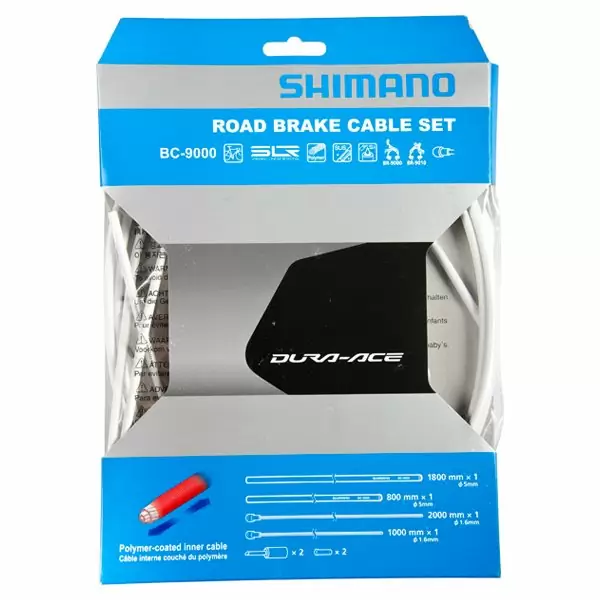 Set brake cable front + rear road Dura ace white - image