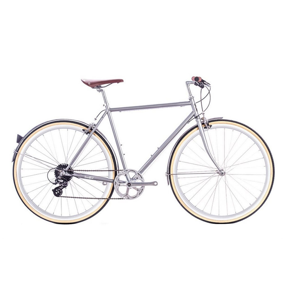 Bicicleta urbana ODYSSEY 8spd Brandford prata grande 58cm