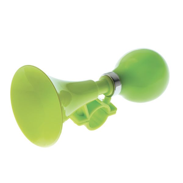 Green plastic bicycle horn