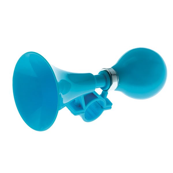 Blaue Fahrradtrompete aus Kunststoff
