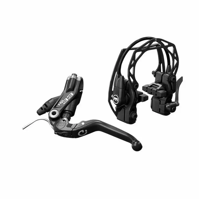 Hydraulic v-brake HS33 R flip / flop black 2-finger lever - image