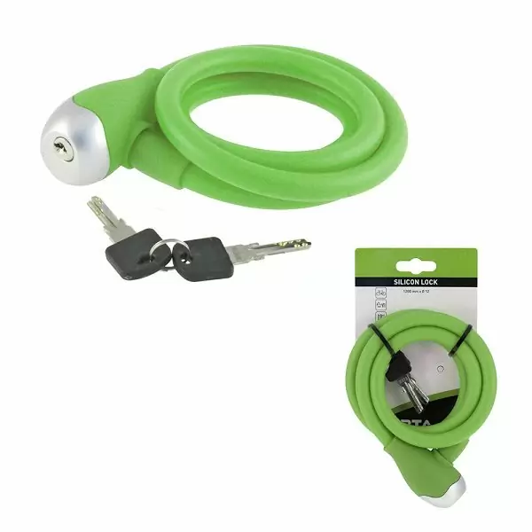 Spiral lock silicon lock green 12 x 1200 mm - image