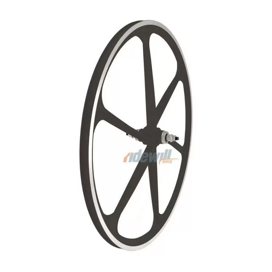 Rear wheel fixed track alloy 6 spokes 30mm black #2