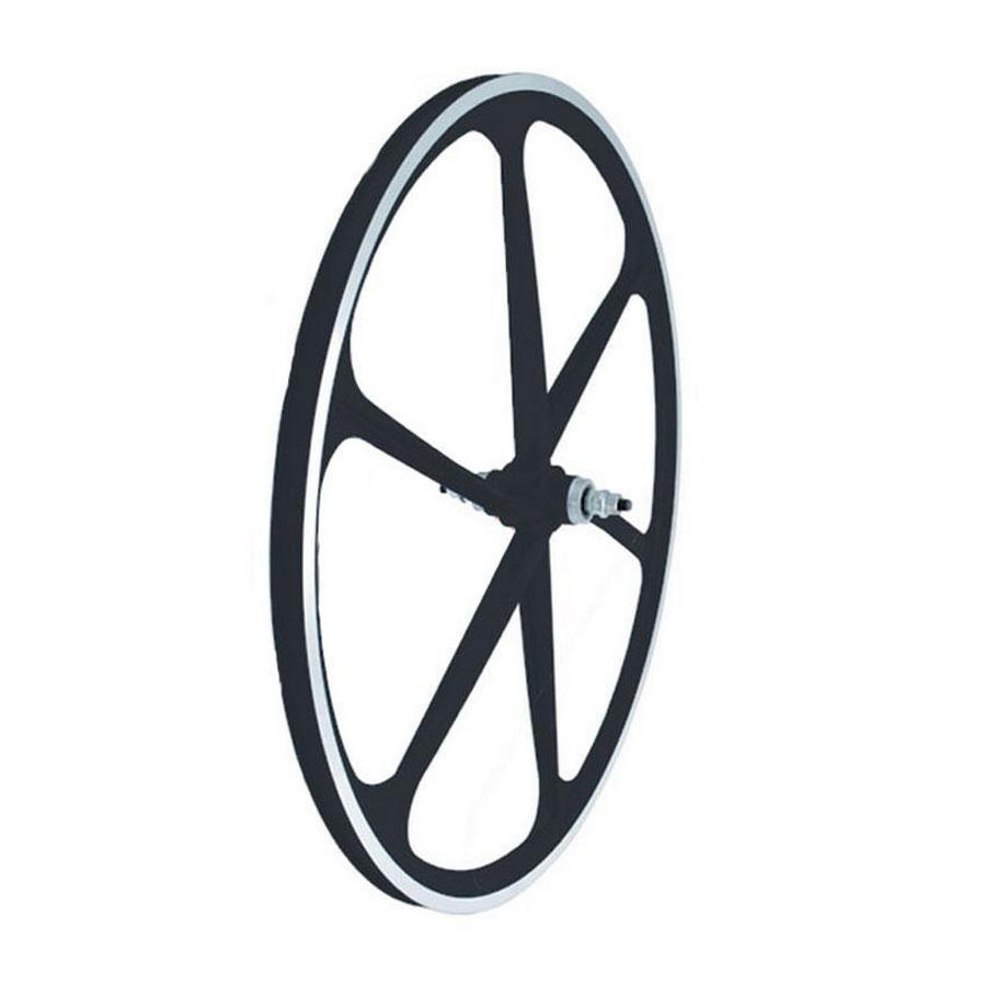 Rear wheel fixed track alloy 6 spokes 30mm black