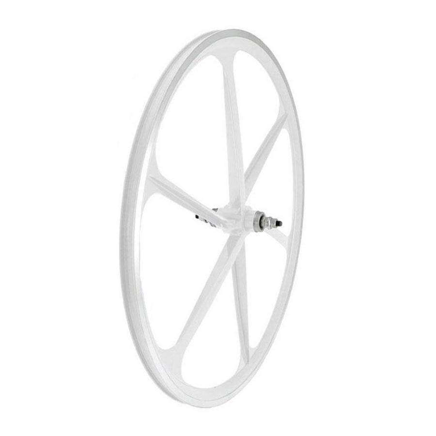 Front wheel fixed track alloy 6 spokes 30mm white