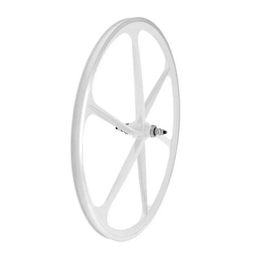 Front wheel fixed track alloy 6 spokes 30mm white - image