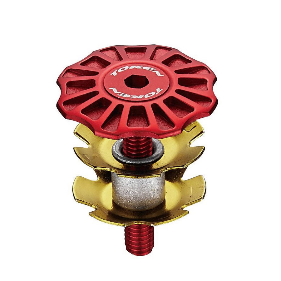 Top cap A-head 1 1/8'' red CNC with star nut