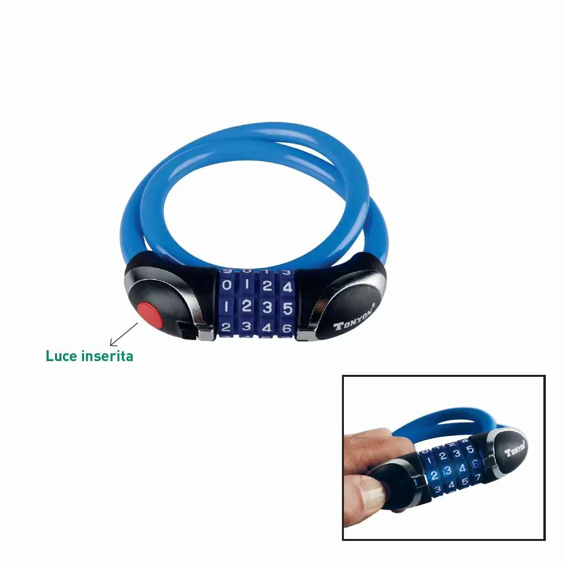 Spiral lock blue with combination 10 x 1800mm - image