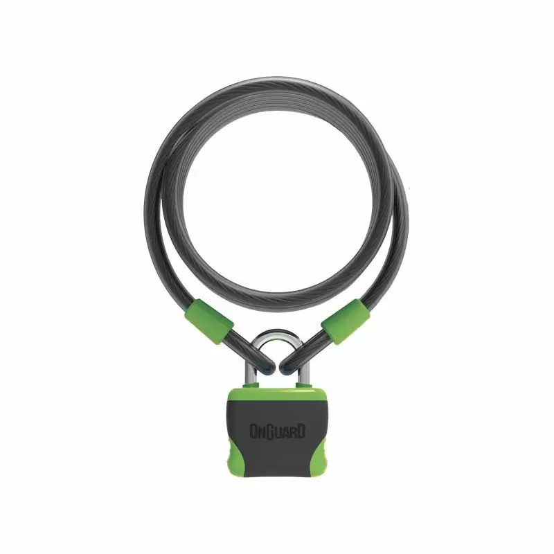 cable padlock neon series 120mm green - image