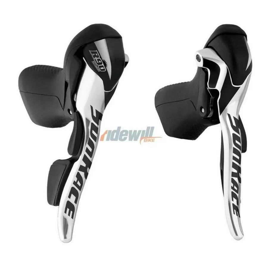 Pair shifters brake lever 9x2 speed silver - image