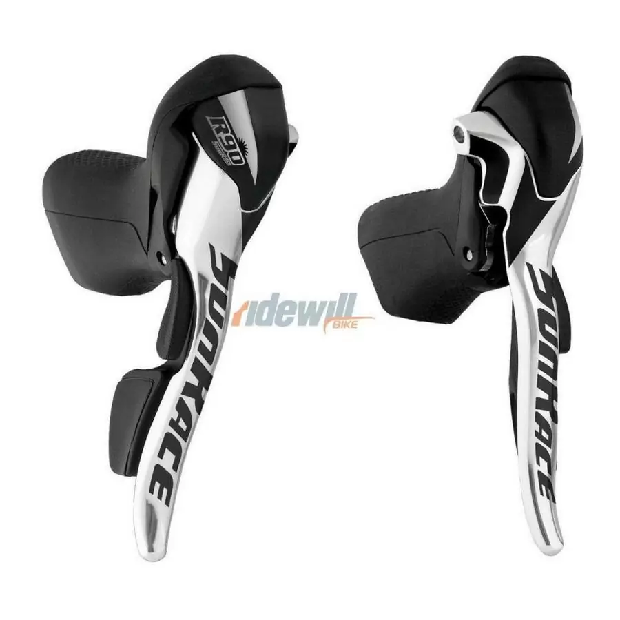 Pair Shifters brake lever 9x3 speed silver - image