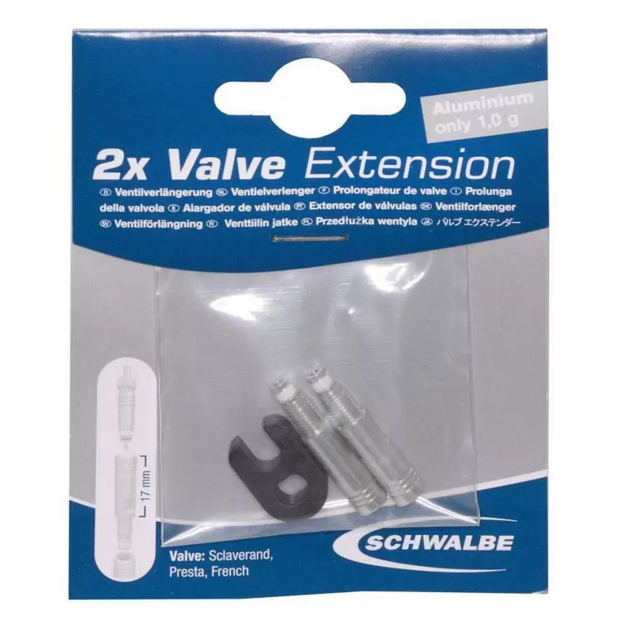 Kit valve extension France Presta alloy 17mm - image