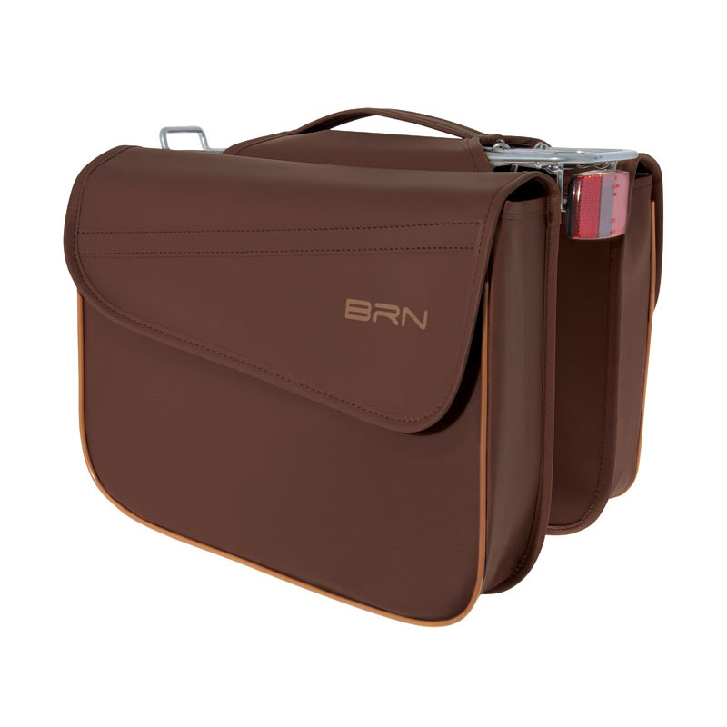 Trendy saddlebag made of imitation leather brown color