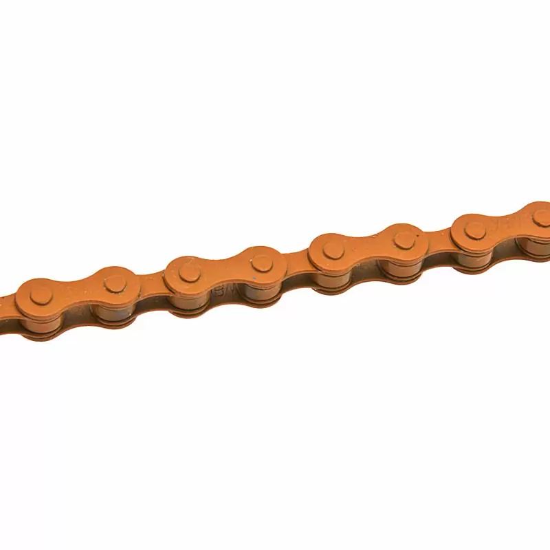 Bicycle chain for fixed single speed 1 speed orange color - image