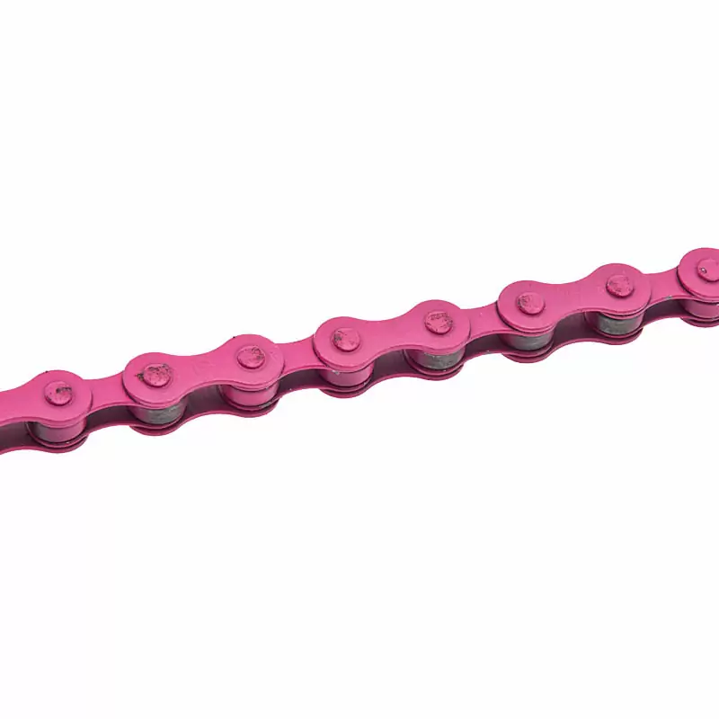 Bicycle chain for fixed single speed 1 speed pink color - image