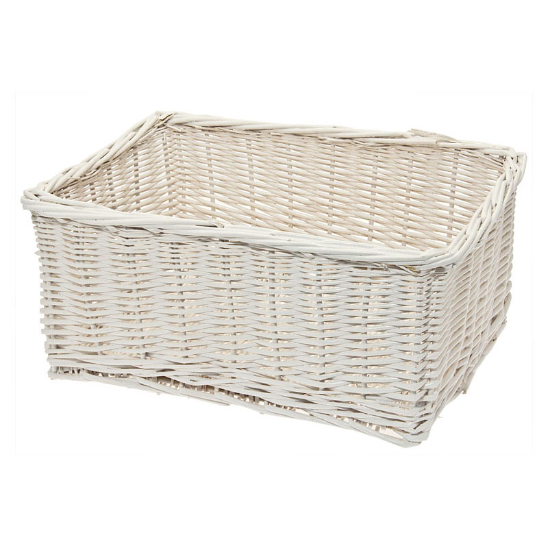Monella white wicker basket