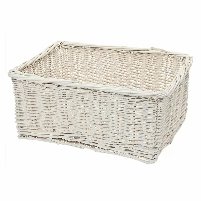 Monella white wicker basket - image