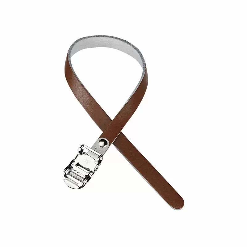 pair straps simple leather brown - image