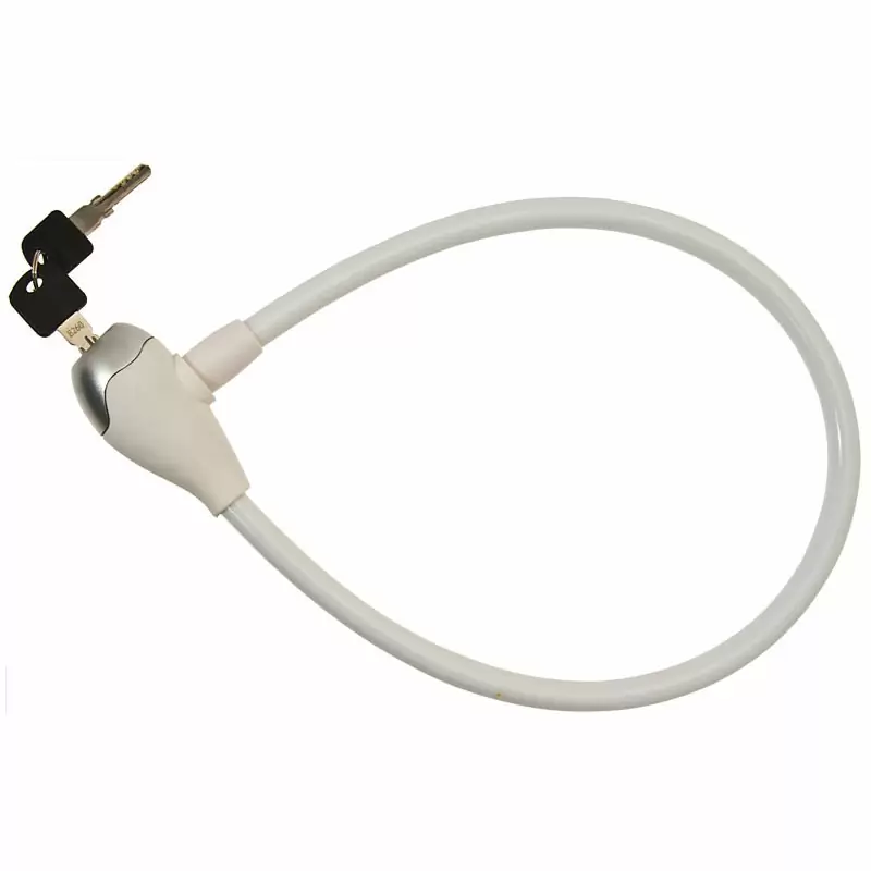 câble antivol silicone 12x650mm blanc - image