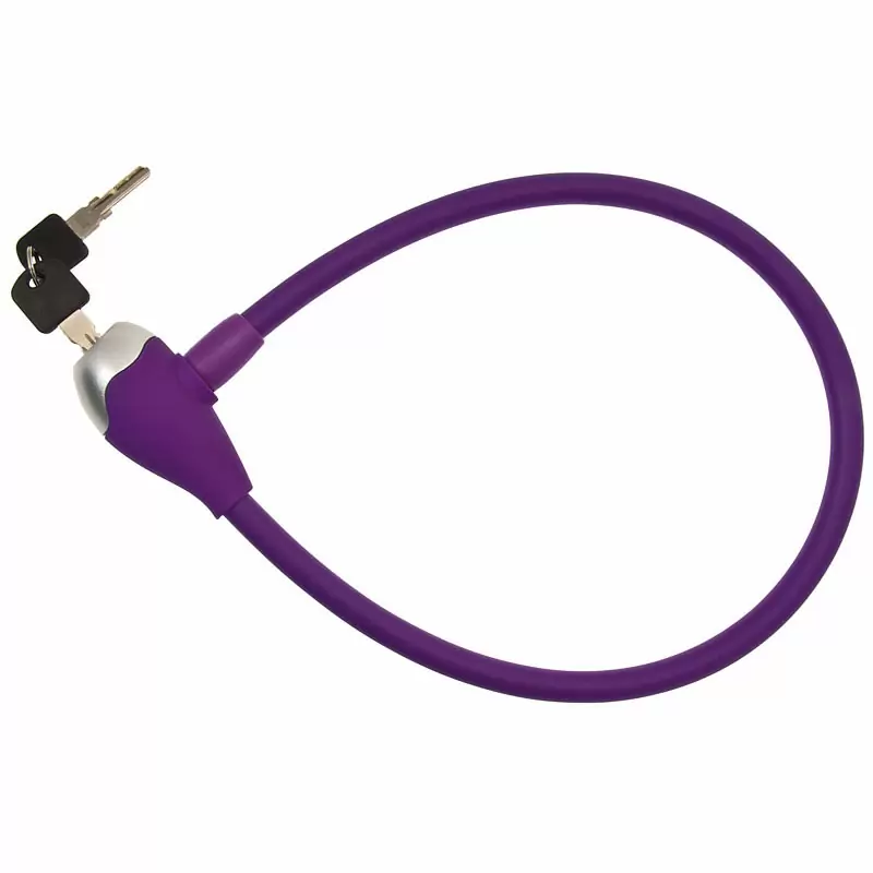 câble antivol silicone 12x650mm violet - image