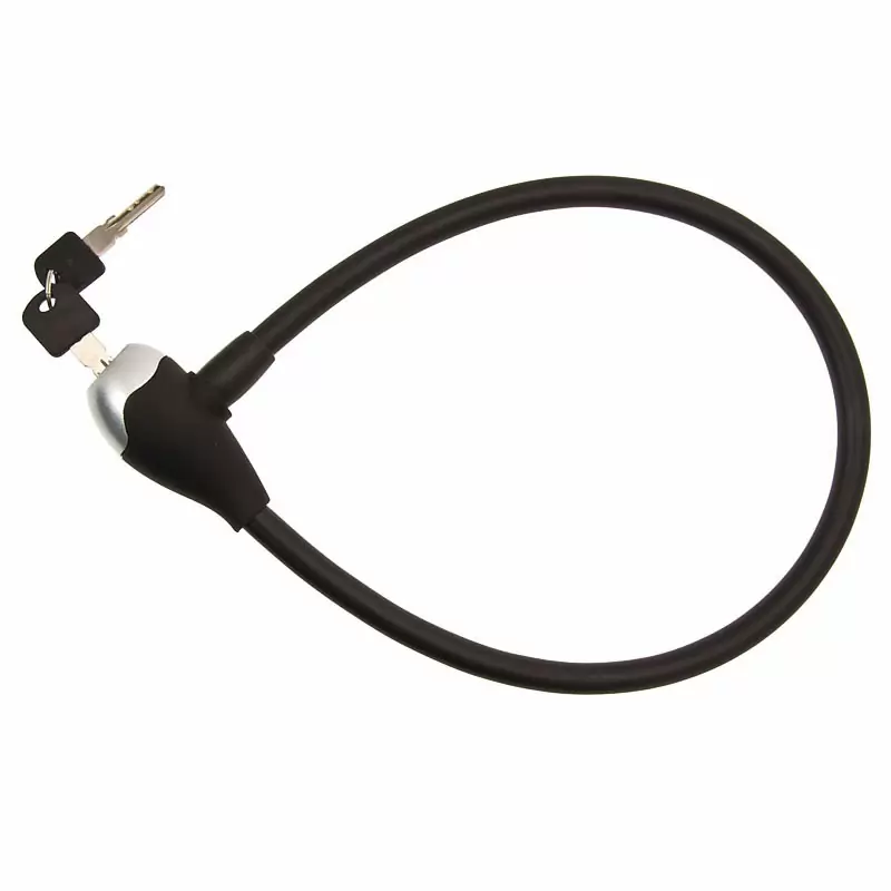 câble antivol silicone 12x650mm noir - image