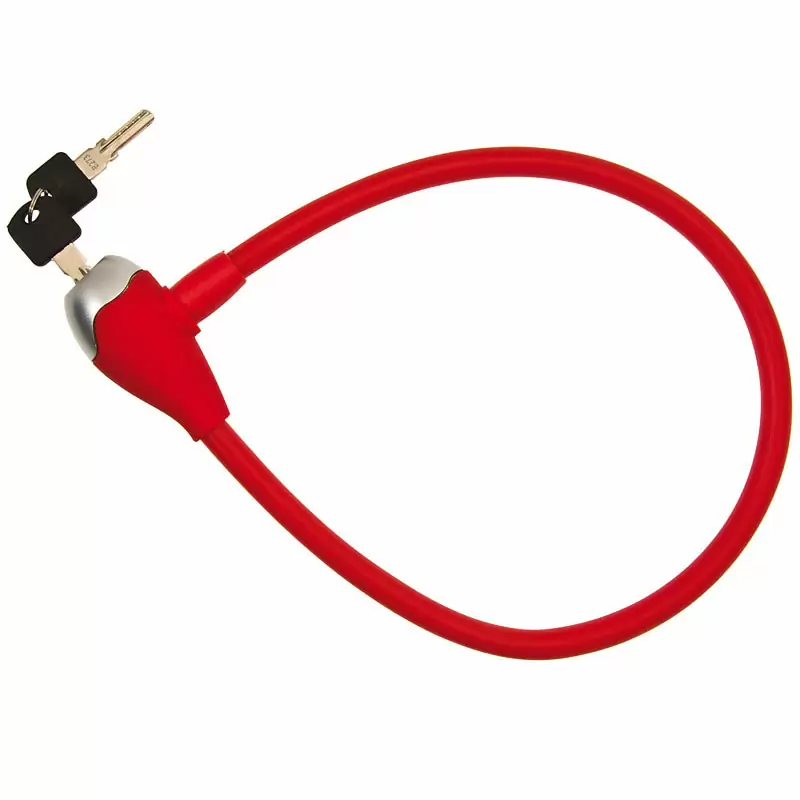 câble antivol silicone 12x650mm rouge - image