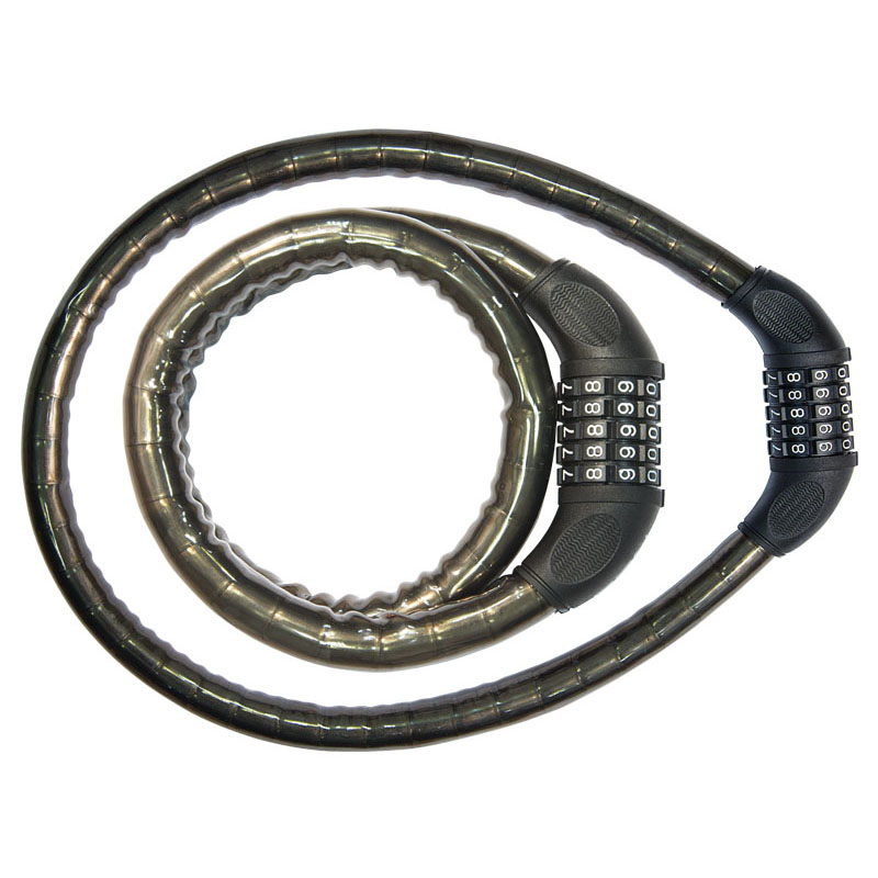 Candado de cable en espiral combinación trendy 18 x 900 mm negro