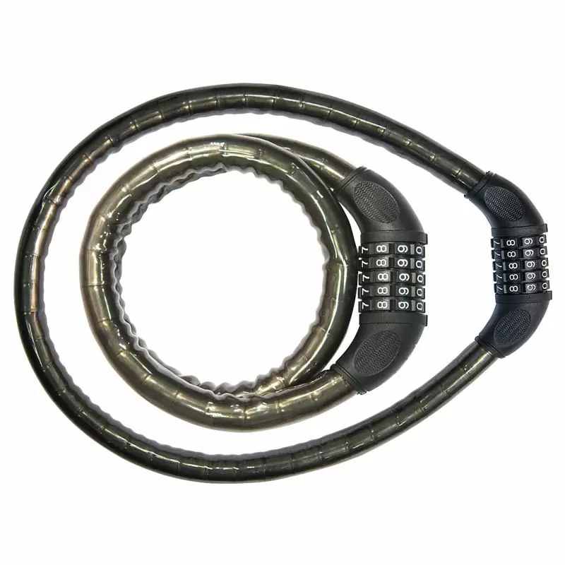 Candado de cable en espiral combinación trendy 18 x 900 mm negro - image