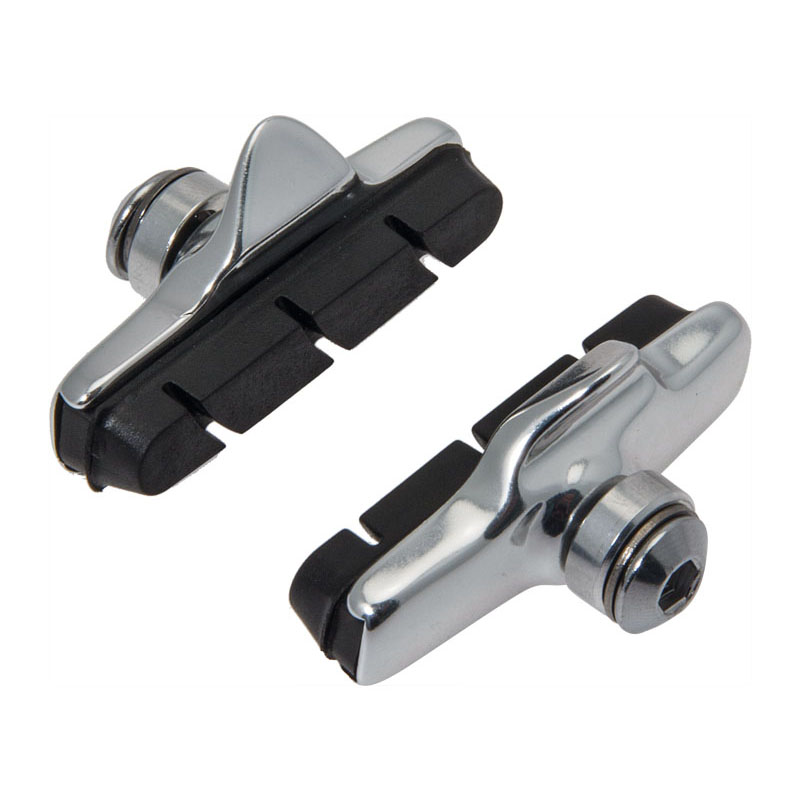 aluminium pair pad holders + replacement road campagnolo type silver