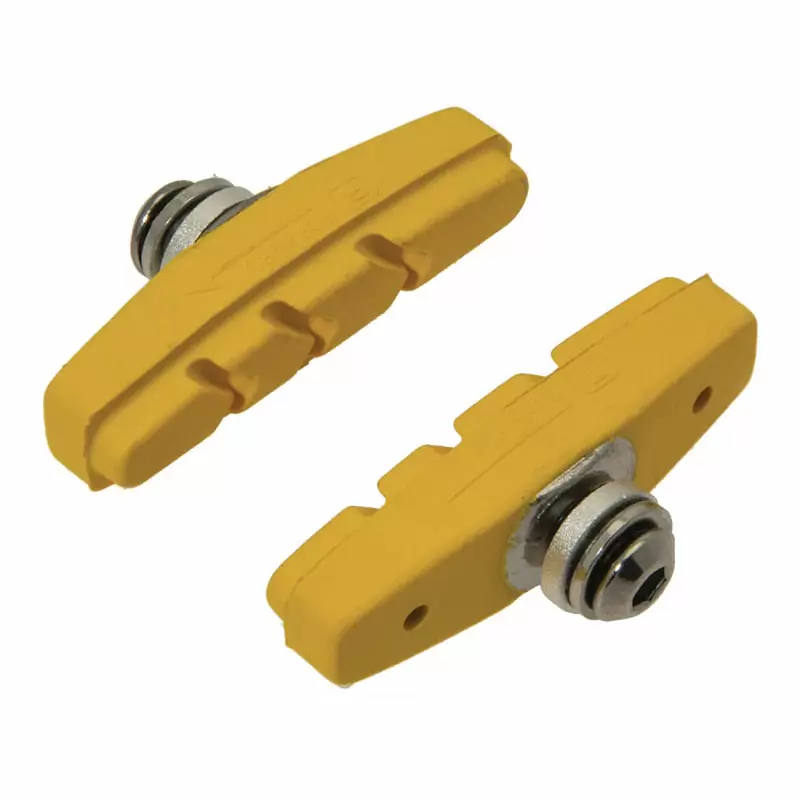 Pair brake pads Race/Fixed in rubber yellow - image
