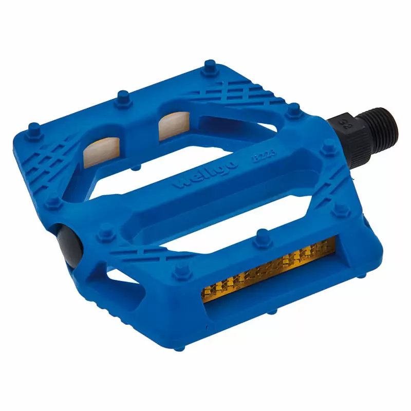 Pair of plastic pedals with big linchpin 9/16'' blue color - image