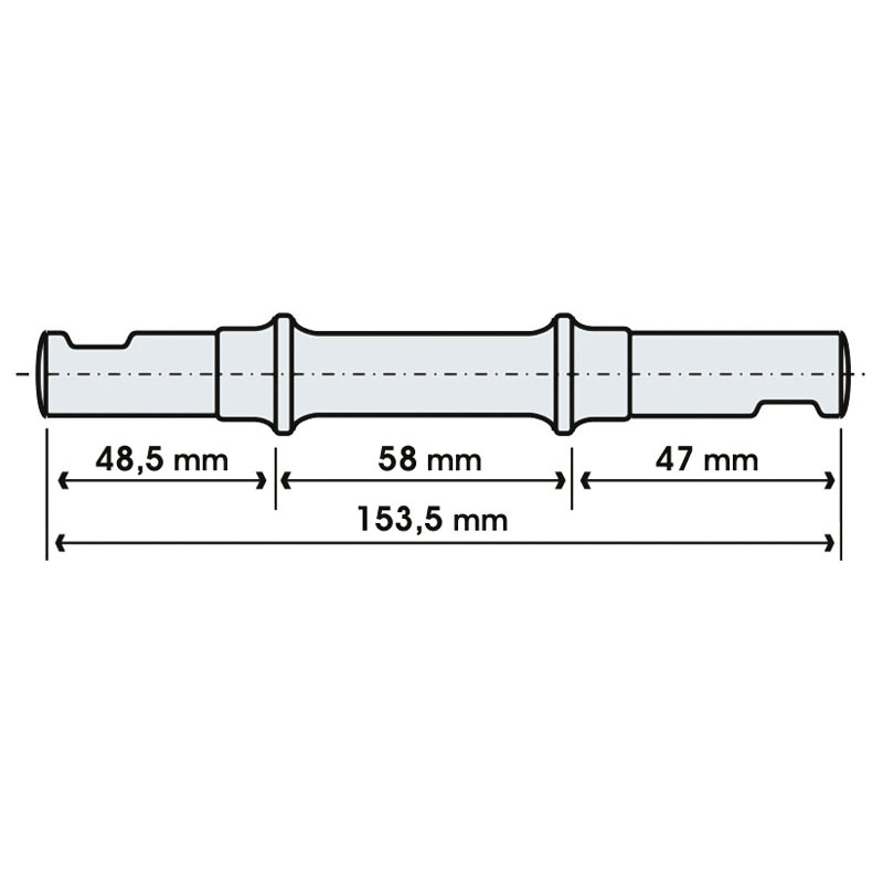 husillo con chavetas 153,5 mm