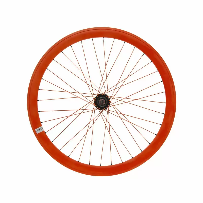 Front wheel 43mm deep neon orange hub bearings - image