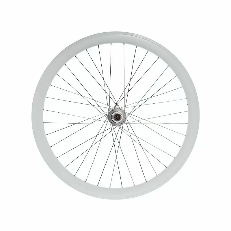 Front wheel 43mm deep white hub bearings - image