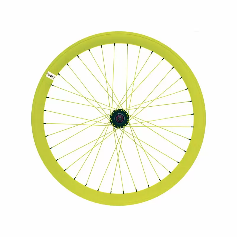 Front wheel 43mm deep neon yellow hub bearings - image