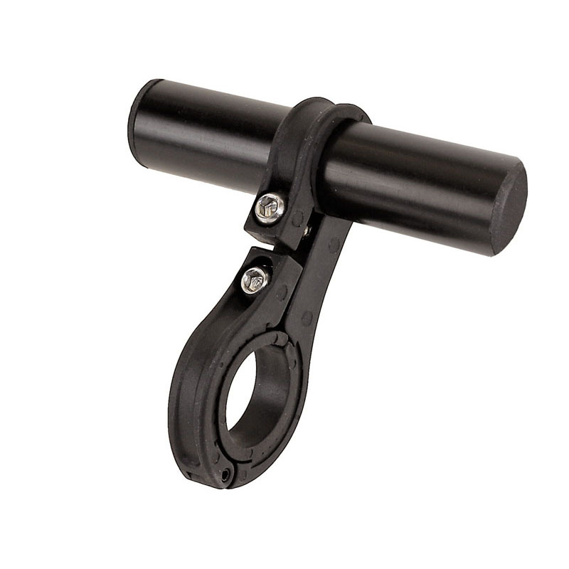 Handlebar bracket for two lights or computer for dumbbells from 22 to 31.8 mm