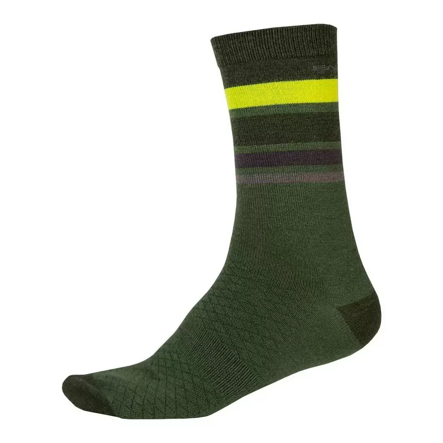 BaaBaa Merino Stripe Winter Socks Green Size S/M - image