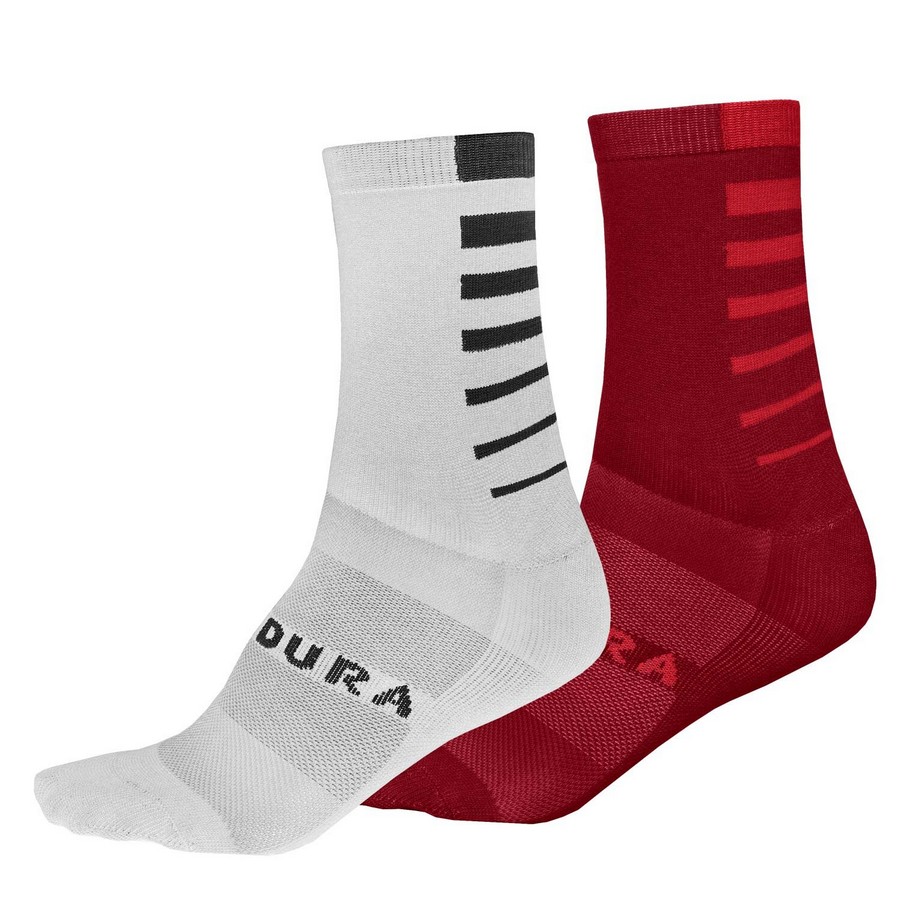 Coolmax Stripe Socks (Double Pack) Red Size S/M