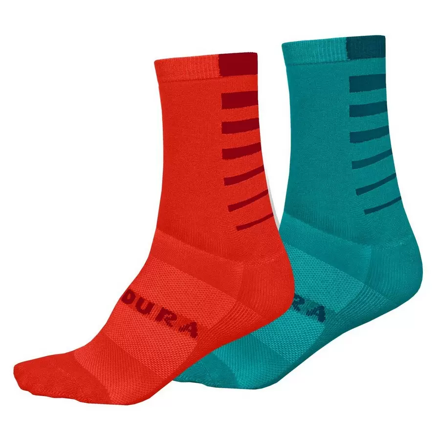 Coolmax Stripe Socks (Double Pack) One Size Woman Blue - image