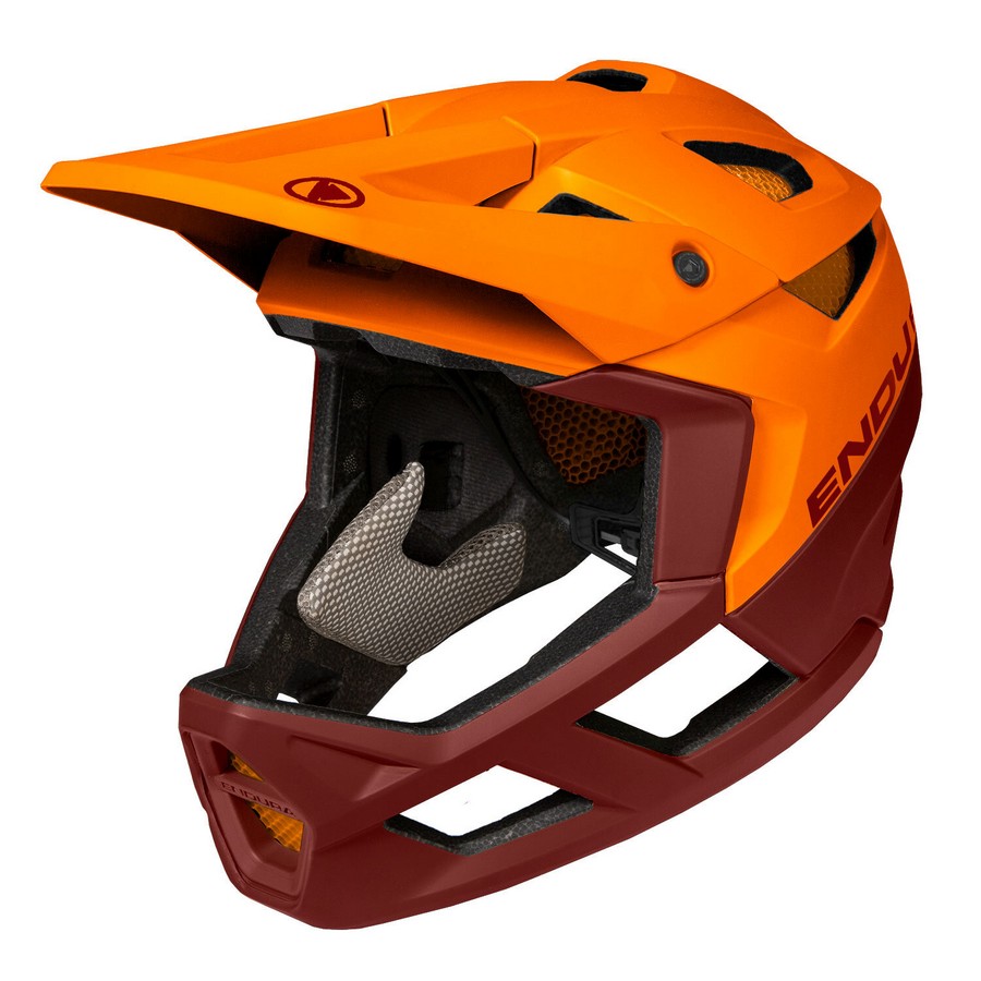 MT500 Full Face Mtb Helmet Orange Size M-L