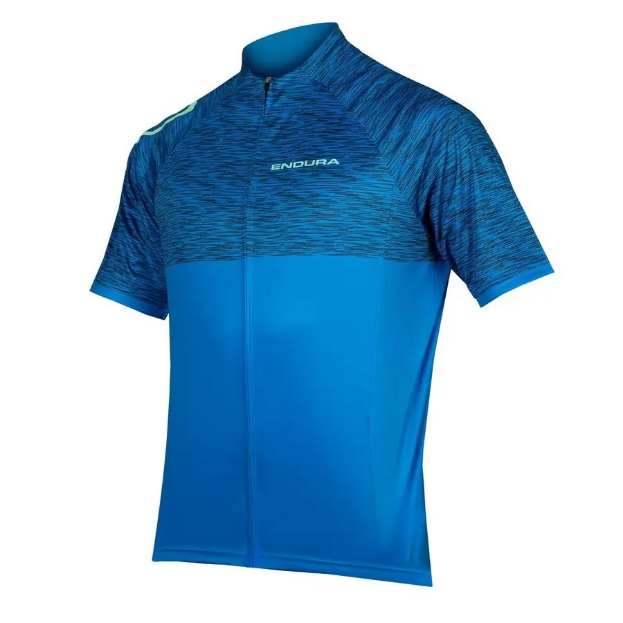 Hummvee Ray Light Blue Short Sleeve Zip Up Shirt Size M - image