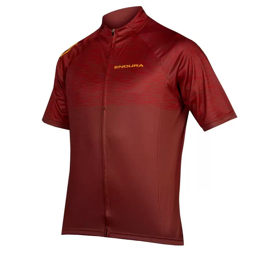 Hummvee Ray Red Short Sleeve Zip Up Shirt Size M - image